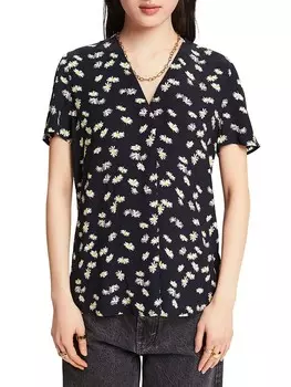 Блуза ESPRIT, черный/белый