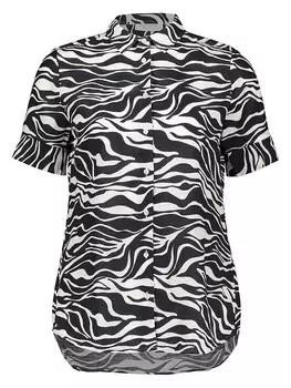 Блуза Eterna Regular fit, белый/черный