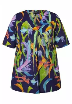 Блуза FISH SHORT SLEEVE SLINKY Ulla Popken, фиолетовый
