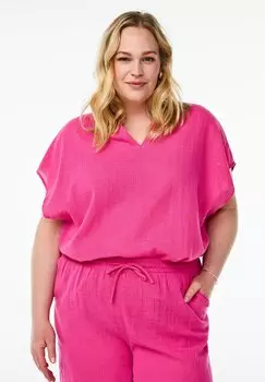 Блуза FLASH - LOCKERE MIT ANGESCHNITTENEN RMELN Zizzi, светло-красный