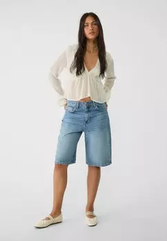 Блуза FLOATY V-NECK Stradivarius, белый