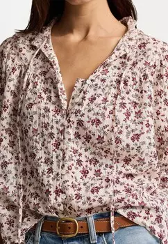 Блуза FLORAL COTTON GAUZE BLOUSE Ralph Lauren, разноцветный