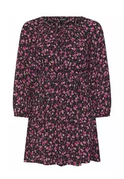 Блуза FLORAL CRINKLE TIE Yours Clothing, мультиколор