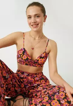 Блуза FLORAL CROP Koton, черный
