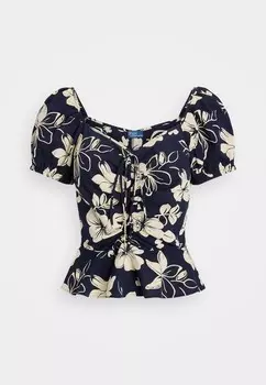 Блуза FLORAL DRAWSTRING COTTON TOP Ralph Lauren, разноцветный
