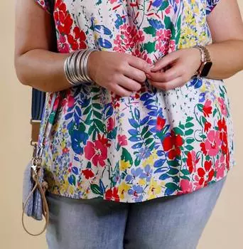 Блуза Floral Impressions красного цвета entro