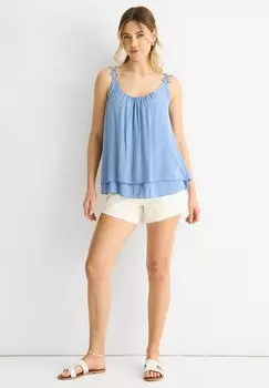 Блуза FLORAL STRAPS GINI LONDON, цвет Blue Denim