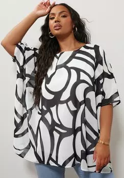 Блуза FLORAL Yours Clothing, белый