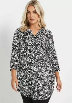 Блуза FLORAL Yours Clothing, черный