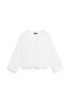 Блуза FLOWING-STYLE Massimo Dutti, белый