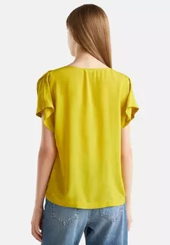 Блуза FLOWY SHORT SLEEVE United Colors of Benetton, зеленый