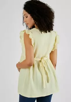 Блуза FLUTTER SLEEVE MATERNITY, REGULAR FIT JoJo Maman Bb, желтый