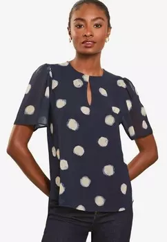 Блуза FLUTTER SLEEVE SPOT REGULR Lipsy, черный