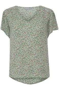 Блуза Fransa, бежевый/зеленый