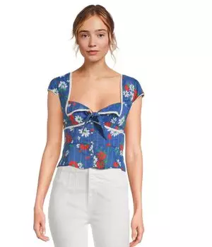 Блуза Free People Call Me Baby Blouse, цвет Blue Quartz - Daisy