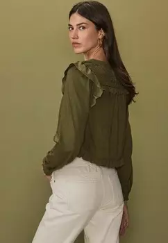 Блуза FRILL REGULAR FIT Next, зеленый