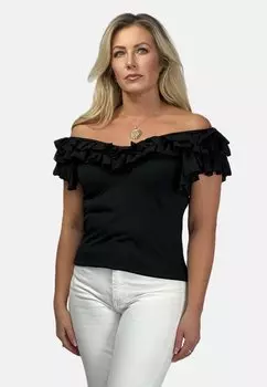 Блуза FRILLED NECK REGINA FASHION, черный