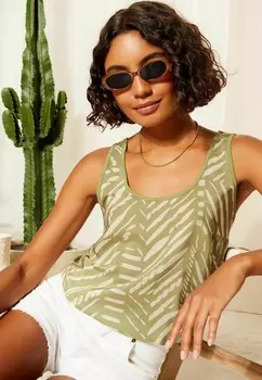 Блуза FRONT PRINTED-REGULAR FIT Friends Like These, пестрый зеленый