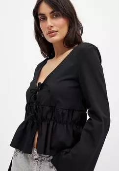 Блуза FRONT TIE NA-KD, черный