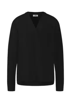 Блуза FYNCH-HATTON с длинными рукавами и V-образным вырезом, черный