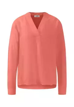 Блуза FYNCH-HATTON с длинными рукавами и V-образным вырезом, цвет Bright Apricot