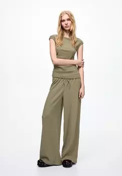 Блуза GATHERED SLEEVELESS PULL&BEAR, хаки