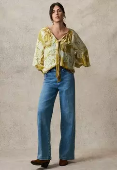 Блуза GATHERED TIE NECK VOLUME SLEEVE Next, оливковый