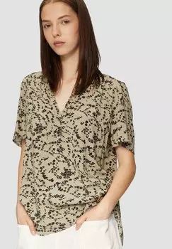 Блуза GEMUSTERTE QS, зеленый