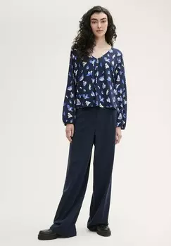 Блуза GEMUSTERTE TOM TAILOR DENIM, темно-синий