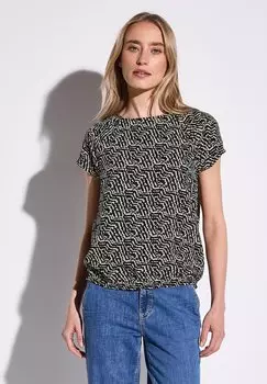 Блуза GEMUSTERTES Street One, черный