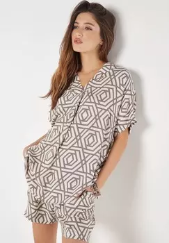 Блуза GEO LINES PLEAT Apricot, цвет Stone