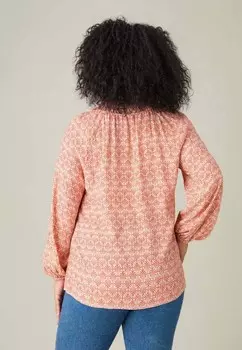 Блуза GEO RUCHED NECK Live Unlimited London, красный