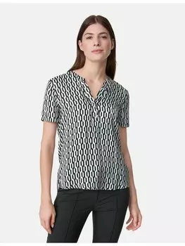 Блуза Gerry Weber Kurzarm, цвет black/offwhite/blue graf.print