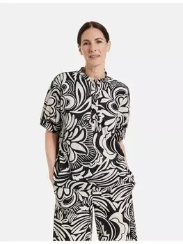 Блуза Gerry Weber Kurzarm, цвет ecru/weiss/schwarz druck
