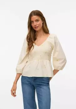 Блуза GESMOKTES VMRUPA Vero Moda, бежевый