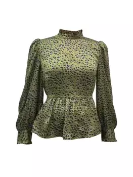 Блуза GINI LONDON Gini Khaki Animal, хаки
