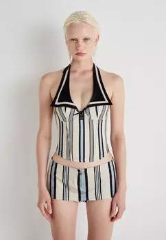 Блуза GIRLFRIEND SAILOR COLLAR CORSET Jaded London, синий