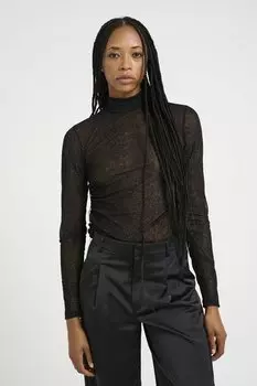 Блуза GLIMMA HIGH NECK Gestuz, черный металлик