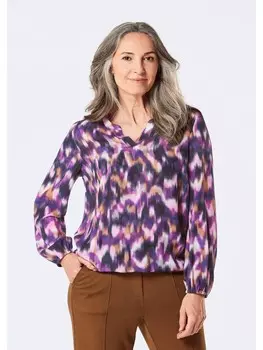 Блуза GOLDNER, цвет lila/gemustert