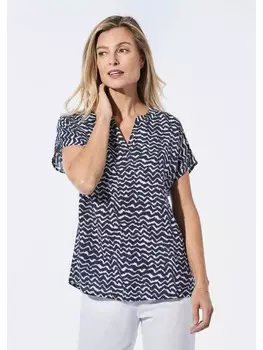 Блуза GOLDNER, цвет marine/wei/gemustert