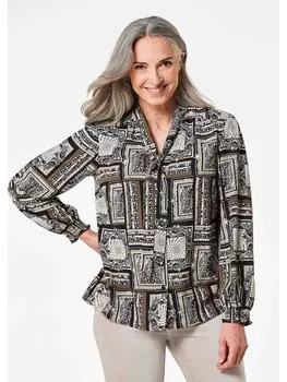 Блуза GOLDNER, цвет schwarz/gemustert