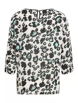 Блуза GOLDNER Druckbluse Druckbluse aus einer knitterarmen Ware, цвет wei/gemustert
