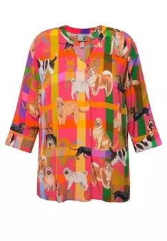 Блуза GRAPHIC DOG PRINT Ulla Popken, оранжевый