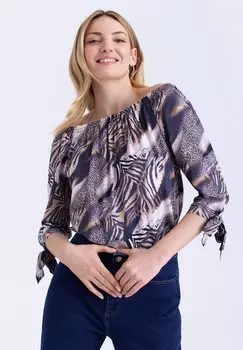 Блуза Greenpoint с принтом, фиолетовый