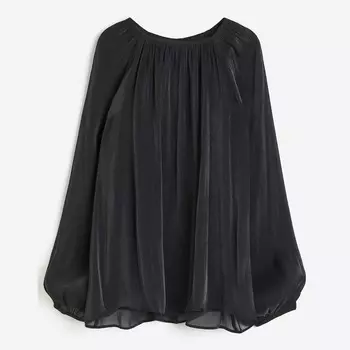 Блуза H&M Oversized Sheer, черный