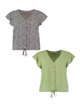 Блуза Hailys 2er Set Kurzarm, цвет blau-grn