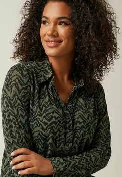 Блуза HALF PLACKET Evans, зеленый