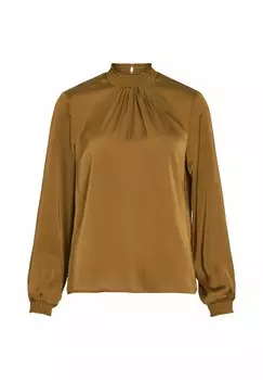 Блуза HIGH NECK VILA, коричневый