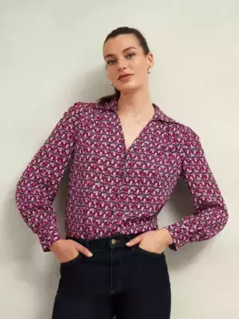 Блуза Hobbs Abigail Abstract, цвет pink/multi