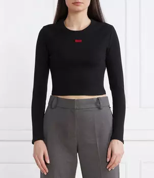Блуза HUGO Dafilomena_1 Cropped Fit, черный